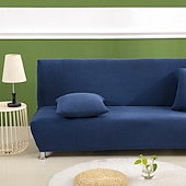 baratos Capa do sofá futon.-Capa de sofá-cama sem braços em tecido jacquard à prova d&#039;água, decoração de ano novo, capa protetora elástica para banco