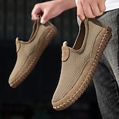 preiswerte Slipper Schuhe-Atmungsaktive Herren-Slip-On-Wanderschuhe aus Strick – leichte Mesh-Sneaker für Sommerreisen, Outdoor-Aktivitäten und Komfort im Alltag