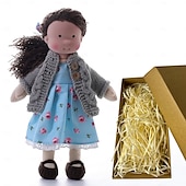 preiswerte Puppen-Waldorfpuppe mit Baumwollkörper, Künstlerpuppe, handgefertigte Mini-Anziehpuppe, DIY-Halloween-Geschenkbox, Verpackung, Segen (ausgenommen Kleintierzubehör) für Weihnachtsgeschenke
