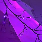 cheap Halloween Lights-LED Halloween Decorative Branch Lights with Bat Pumpkin Vine Design Battery Operated Festival Atmosphere Lighting for Bar, Party, Indoor &amp; Outdoor Decor