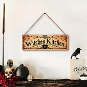 お買い得  ハロウィンの吊るし飾りとテーブルトップ装飾-ハロウィーンの木製吊り下げ看板、屋内と屋外のハロウィーンパーティーの装飾のための不気味な雰囲気の壁とドアの装飾