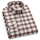 economico camicie oxford da uomo-Per uomo Camicia Camicia elegante Camicia button-down Camicia Oxford Camicia con Colletto A Quadri / A Righe / Chevron / Rotondo Abbigliamento quotidiano Abbigliamento Aziendale Bianco Rosso Blu