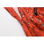 tanie Sukienki boho-Damskie Sukienka mini Sukienka w kwiatki Sukienka Boho Sukienka z nadrukiem Strój zachodni Zabytkowe Moda Urlop Święto Weekend Regularny Kwiat Bez rękawów W serek Pomarańczowy Lato