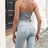 levne Pevné barvy-Dámské Rolák Na běžné nošení Pevná barva Tlustý Tričkový Pletený Bez rukávů Crop Tops Plést Denní Dovolená Jdeme ven Černá Meruňková Podzim Zima