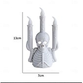 お買い得  装飾ライト-6/12個のハロウィンスカルキャンドルスティックランプLED電子キャンドルランプハロウィンホラー雰囲気レイアウト小道具デスクトップ装飾品