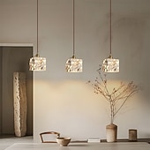 baratos Luzes pendentes-luminária pendente minimalista retrô francesa, cimento wabi-sabi &amp;alabastro para sala de jantar/quarto