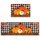 billige Tepper og matter og tepper-halloween &amp;Thanksgiving sklisikker kjøkkenmatte - flekkbestandig krystallfløyelsteppe til badet &amp;døråpning