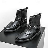 levne Biker Boots-Pánské Boty Motorkářské boty Chůze Vinobraní Na běžné nošení Bristké PU kůže Pohodlné Protiskluzové Teplý Kotníčkové Povaleč Elastická gumička Černá Hnědá Podzim Zima