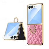 levne Pouzdra pro Samsung-telefon Carcasă Pro Samsung Galaxy Z Flip 7 Z Flip 6 Z Flip 5 Z Flip 4 Z Flip 3 Zadní kryt Prstencová spona Nárazuvzdorné Retro TPU PU kůže