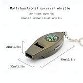 cheap Camping Equipment-4-in-1 Outdoor Survival Tool Compass Magnifying Glass Thermometer &amp; Emergency Whistle - Durable ABS Material