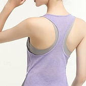 tanie Topy do jogi-Damskie Kamizelka do jogi Czołg Szybkie wysychanie Oddychający Bez rękawów Sport Jednokolorowe Top Dla Siłownia Obuwie sportowe Pilates Odzież sportowa