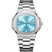 abordables Montres à quartz-OLEVS Femmes Hommes Montre à quartz Luxe Grand cadran Mode Affaires Lumineux Calendrier IMPERMÉABLE Bracelet en acier inoxydable Suivre