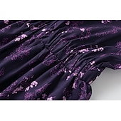 cheap Boho Dress-Women&#039;s Midi Dress Vintage Dress Boho Dress Western Dress Vintage Fashion Outdoor Vacation Daily Regular Fit Flower Sleeveless V Neck Purple Summer