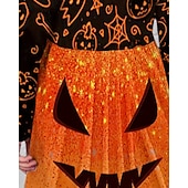 billiga Flickans Halloween kostymer-Halloween Flickor 3D Spöke Klänning Långärmad Sommar Vår Semester Dagligen Helgdag Prinsessa Skön Ljuv Barn 4-12 år Vardagsklänning A linjeklänning Knälång Normal