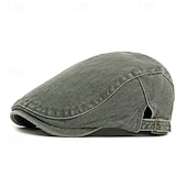 tanie Czapki męskie-Męskie Kapelusz Ascot Kapelusz gazeciarza Czarny Wino 100% bawełna Moda Codzienny Ulica Codzienny Równina Regulowany Filtr przeciwsłoneczny Oddychający