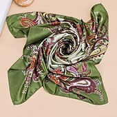 abordables Châles et étoles femme-Foulard Carré Femmes Rue Quotidien Date Vin Bleu Écharpe Imprimé Fleur