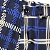 economico pantaloni eleganti da uomo stampati in 3D-Per uomo Geometrico Griglia / Plaid Pantaloni Eleganti Pantaloni Pantaloni da Abito Misura del girovita medio Business Casual Formale Abbigliamento Quotidiano Pantaloni slim fit con tasche Primavera