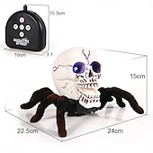cheap Halloween Hanging &amp; Tabletop Decorations-Halloween Skeleton Decor Remote Control Toy, Scary Prank Tarantula Spider with Skeleton Design, Creepy Crawling Electric RC Toy for Haunted House, Trick Props, Kids &amp; Adults Party Favor