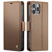 levne Pouzdra pro iPhone-telefon Carcasă Pro Apple AirTag iPhone 16 15 14 Pro Max Plus iPhone 16e Flip Cover Ochrana celého těla Stojánek Slot pro kartu TPU PU kůže