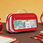 economico astucci e portapenne-Astuccio portapenne alla moda per bambini, design creativo, colore unito, cancelleria, album, materiale scolastico per bambini
