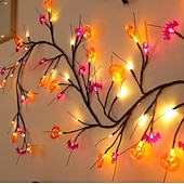 cheap Halloween Lights-LED Halloween Decorative Branch Lights with Bat Pumpkin Vine Design Battery Operated Festival Atmosphere Lighting for Bar, Party, Indoor &amp; Outdoor Decor