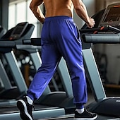 billiga Joggingbyxor-Herr Atletiska byxor Joggingbyxor Joggare Långbyxor Ficka Elastisk midja Snörning Amerikanska flaggan Komfort Utomhussport Dagligen Mode Ledigt Svart Gul Microelastisk