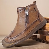 abordables Bottines-Bottines zippées faites main pour hommes pour un confort quotidien – bottes de marche décontractées de style vintage pour les voyages d&#039;automne et les aventures urbaines