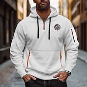 economico Felpa Tattica-Per uomo Felpa con cappuccio Felpa con cappuccio e zip corta Nero Bianco Vino Blu marino Blu Reale Con Cappuccio Semplice Con zip Tasca Frontale Tattico Sport &amp; Outdoor Casuale Streetwear Cool