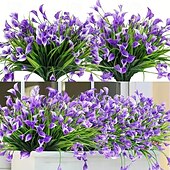 economico Piante e Fiori Artificiali-Confezione da 20 gigli artificiali Kara da esterno, fiori finti in plastica con protezione UV per giardino, veranda, cortile, ufficio, cornice di finestre, scrivania e decorazione per la casa –