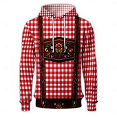 billiga Hoodies-Oktoberfest Lederhosen-tryck Dirndl-tryck Huvtröja Pullover Bayersk München Tyska Grafisk Till Par Herr Dam Vuxna Karnival Oktoberfest öl 3D-utskrift Fest Ledigt / vardag