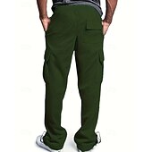 voordelige Joggingbroeken-Multi-pakketten 3 stuks Voor heren Zwart + grijs + blauw Joggingbroek met wijde pijpen Broek Elastische taille Trekkoord Effen Vakantie Alledaagse kleding Polyester Lente