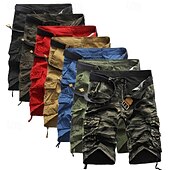 voordelige Klassiek-Voor heren Tactische korte broek Cargoshorts Camouflage shorts Zomer korte broeken Effen Kleur camouflage Ripstop Ademend Korte broeken Militair Zwart Leger Groen