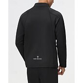 abordables Tapas-Hombre Sudadera tipo jersey Camisa para senderismo cima de senderismo Manga Larga Escote Chino Camiseta Al aire libre Reductor del Sudor Transpirable Invierno Cremallera de un cuarto Poliéster Negro