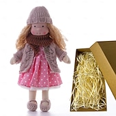preiswerte Puppen-Waldorfpuppe mit Baumwollkörper, Künstlerpuppe, handgefertigte Mini-Anziehpuppe, DIY-Halloween-Geschenkbox, Verpackung, Segen (ausgenommen Kleintierzubehör) für Weihnachtsgeschenke