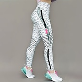 tanie Legginsy i legginsy do jogi-Damskie Legginsy capri Legginsy do jogi Wyszczuplenie brzucha Wysoka talia Siłownia Taniec Obuwie sportowe Doły Czarny Biały Niebieski Jesień Sport Odzież sportowa Ścisłe dopasowanie