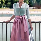 abordables Mujeres-Cerveza Oktoberfest Oktoberfest Vestidos Falda acampanada Trachtenkleader Oktoberfest / Cerveza bávaro Viena prados Mujer Carnaval Fiesta Festival de Cerveza Paño de estilo tradicional Vestido