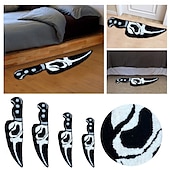 economico Tappetini e tappeti-Tappeto teschio di Halloween, coltello, orrore, spaventoso, urlo, comodino, resistente all&#039;usura, cashmere, casa, benvenuto, arredamento