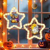 levne Halloween v interiéru-1 ks 27,6 cm halloween netopýr duch čaroděj klobouk dýně černá kočka netopýr přísavka led přísavka okenní světlo párty okno vnitřní atmosféra dekorativní světlo aaa baterie box teplé světlo běžící
