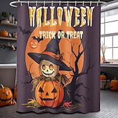 abordables Bain d&#039;Halloween-Rideau de douche d&#039;Halloween avec crochets en polyester lavable et imperméable, décoration de salle de bain et baignoire