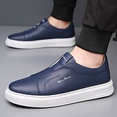 billige Sneakers til herrer-Herre Treningssko Gange Fritid Mikrofiber Bekvem Sklisikker Pustende Nylonteip Tøfler Svart Hvit Blå Sommer Vår
