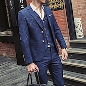 levne oblečení-Retro Řvoucí 20s 20. léta 20. století Třídílný oblek Kostýmové kalhoty Velký Gatsby Gentleman Gangster Maškarní kostým Pánské Plesová maškaráda Svatební Svatební host Večírek Dospělé Kabát Kalhoty