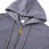 economico felpe con cappuccio da uomo di base-Per uomo Felpa con cappuccio Felpa con cappuccio a zip intera Felpa con cappuccio tattica Nero Blu marino Cammello Grigio chiaro Grigio scuro Con Cappuccio Semplice Tasca Sport &amp; Outdoor Casuale