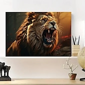 お買い得  動物画 プリント-プリント キャンバス地プリント - 抽象画 動物 近代の 伝統風 アートプリント