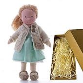 preiswerte Puppen-Waldorfpuppe mit Baumwollkörper, Künstlerpuppe, handgefertigte Mini-Anziehpuppe, DIY-Halloween-Geschenkbox, Verpackung, Segen (ausgenommen Kleintierzubehör) für Weihnachtsgeschenke