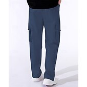 economico Pantaloni cargo-Per uomo Pantaloni Cargo Pantaloni Elastico in vita Coulisse Multi-tasche Semplice Mimetico Indossabile All&#039;aperto Quotidiano Campeggio &amp; Escursionismo Moda Classico Nero Verde militare