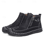 abordables Bottines-Bottines zippées faites main pour hommes pour un confort quotidien – bottes de marche décontractées de style vintage pour les voyages d&#039;automne et les aventures urbaines
