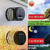 tanie Kinkiety zewnętrzne-1/2 szt. wodoodpornej lampy solarnej IP65 do ogrodzeń zewnętrznych, oświetlenia ściennego, oświetlenia schodów ogrodowych LED z otwieranym wzorem