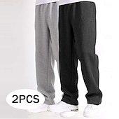 baratos Calças Desportivas-Homens Calças de lã Calças Esportivas Corredor Calças Calça de moletom de perna reta Cintura elástica Perna reta Tecido Quente Comprimento total Esportes Diário Férias Estilo Clássico Cinza escuro