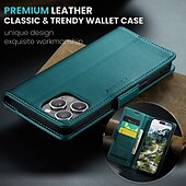 levne Pouzdra pro iPhone-telefon Carcasă Pro Apple AirTag iPhone 16 15 14 Pro Max Plus iPhone 16e Flip Cover Ochrana celého těla Stojánek Slot pro kartu TPU PU kůže