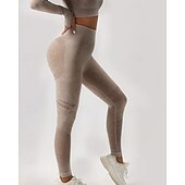 preiswerte Sets &amp; Einteiler-Damen 2 Stück Yoga-Trainingsanzug Lounge-Outfits  Herbst Einfarbig Kombination Armeegrün Schwarz Fitnesstraining Hohe Taille Elastisch Atmungsaktiv Langarm Sport Sportkleidung Schlank
